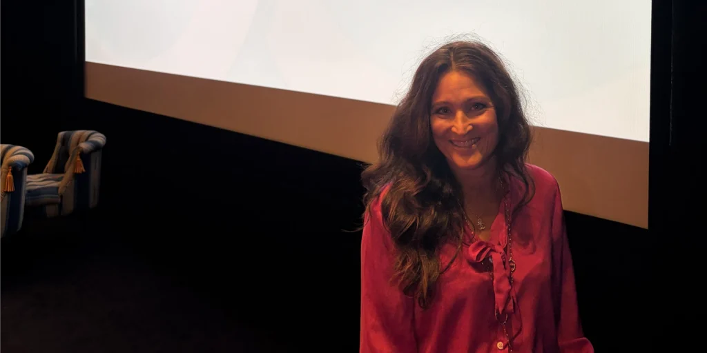 Charlotte Gentry, Founder and CEO of The IVFN, on stage at Workplace Benefits Unwrapped